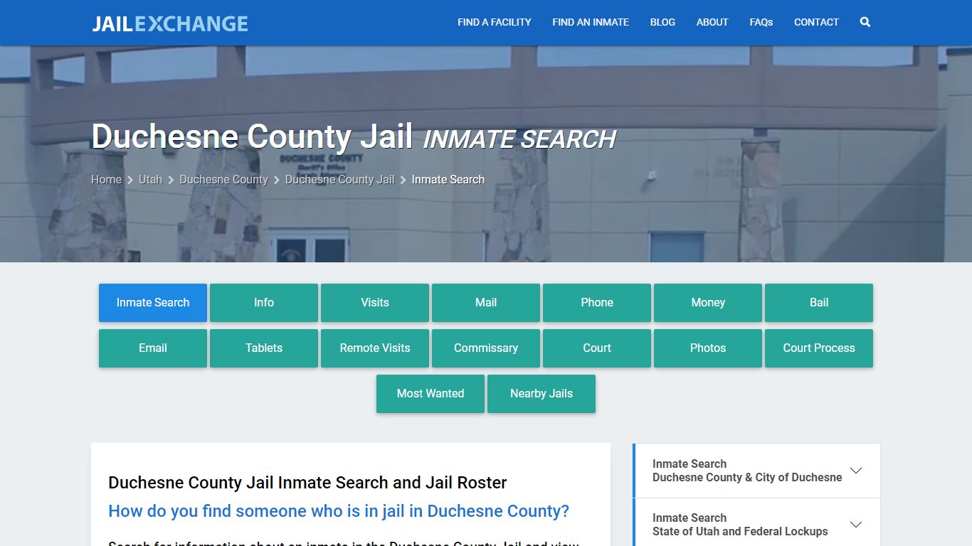 Inmate Search: Roster & Mugshots - Duchesne County Jail, UT