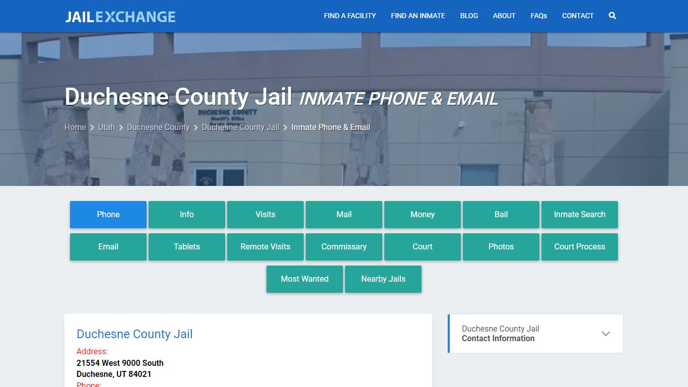 Inmate Phone - Duchesne County Jail, UT - Jail Exchange
