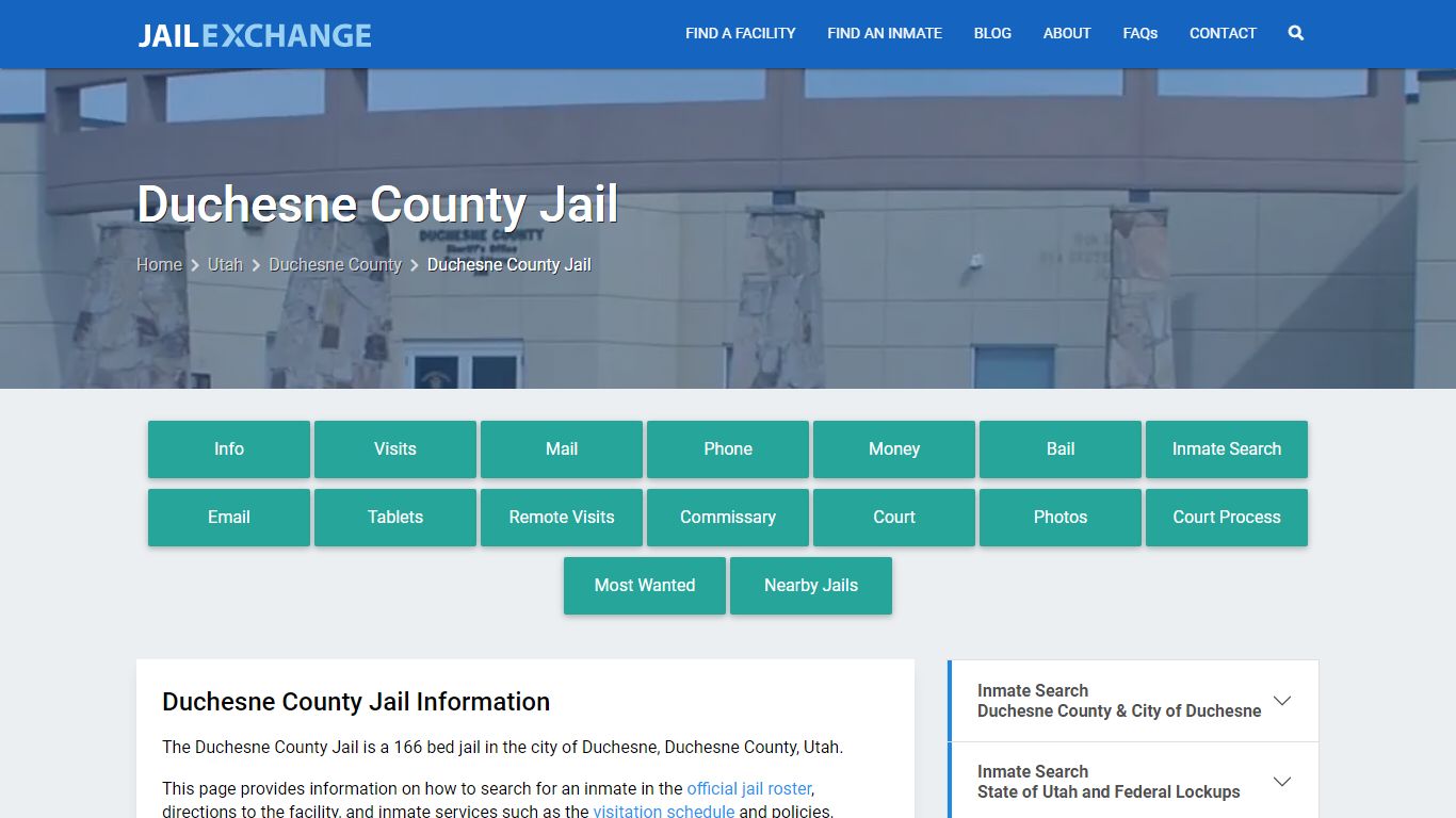 Duchesne County Jail, UT Inmate Search, Information